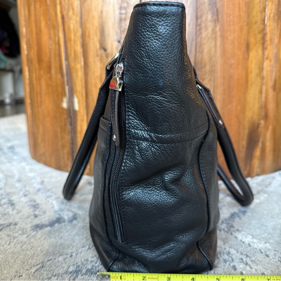 Tignanello Black Leather Large Purse Tote Shoulder Bag - Picture 3 of 11